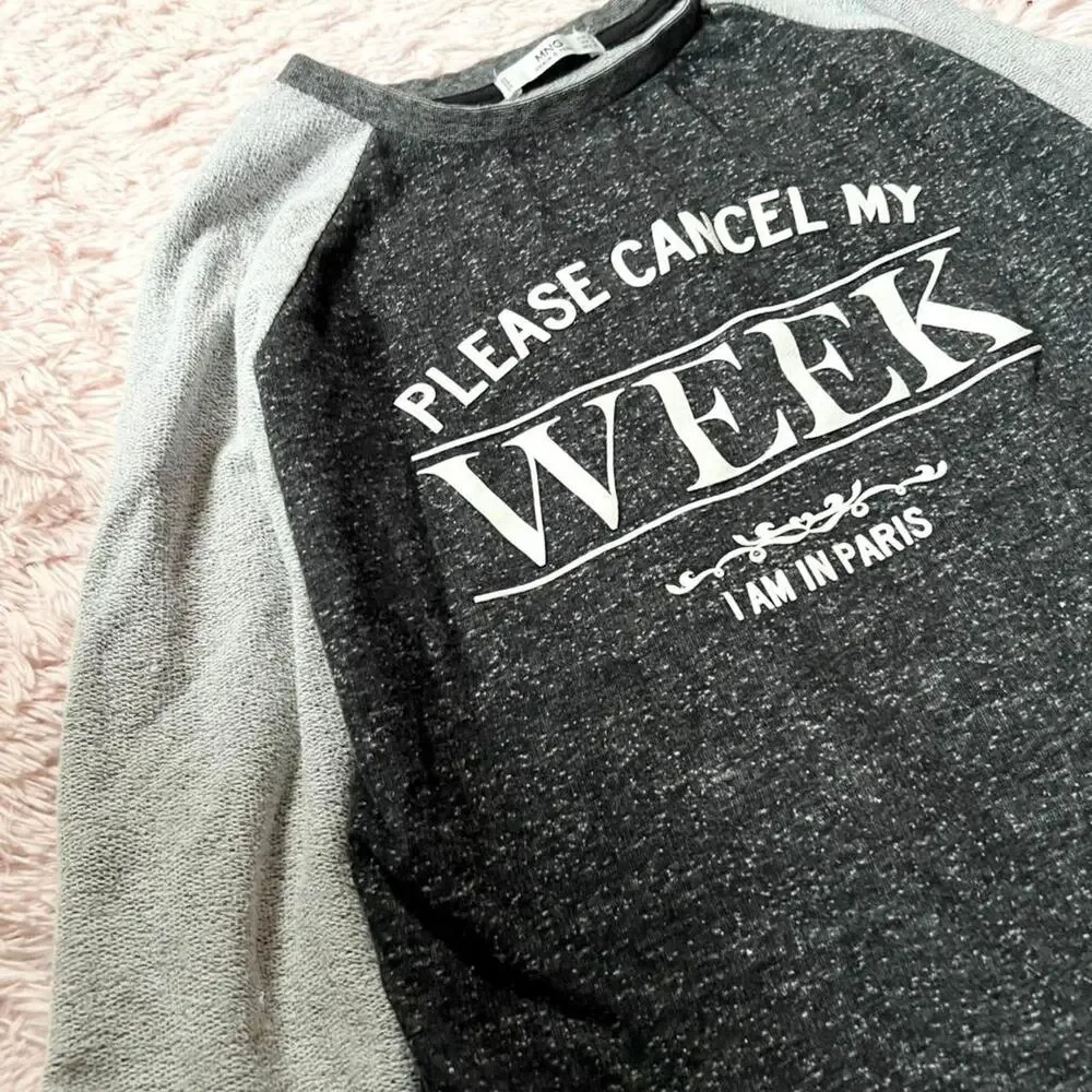 MNG Jeans Graphic Cozy Warm Casual Loungewear Paris Pullover‎ Sweatshirt